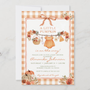 A Little Pumpkin Is on the Way Fall Baby Shower  Invitation