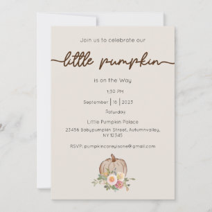 A Little Pumpkin is on the Way Invitation, Baby  Invitation