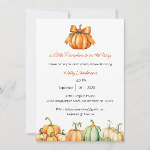 A Little Pumpkin is on the Way Invitation, Baby  Invitation