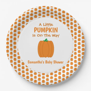 A Little Pumpkin Is On The Way Paper Plate