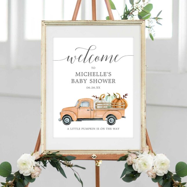 A Little Pumpkin is on the Way Welcome Sign Poster (Creator Uploaded)