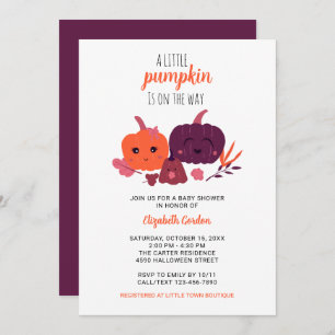 A little pumpkin is the way Cute baby shower Invitation