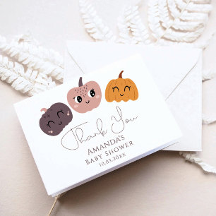 A Little Pumpkin Modern Baby Shower Thank You Card