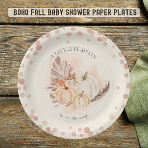  A Little Pumpkin on the Way Fall  Baby Shower   Paper Plate