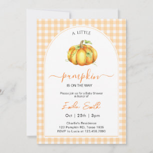 A Little Pumpkin Orange Autumn Baby Shower Invitation