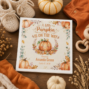 A Little Pumpkin Orange Baby Shower Napkin