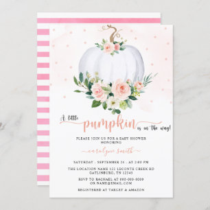 A Little Pumpkin Pink Elegant Baby Shower Invitation