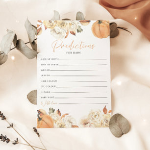 A Little Pumpkin Predictions For Baby Game Card