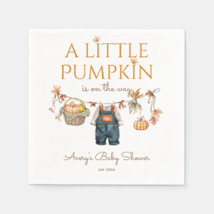 A Little Pumpkin Rustic Boho Fall Baby Shower Napkin