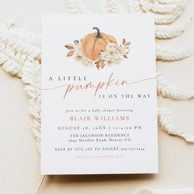 A Little Pumpkin Rustic Fall Baby Shower Invitation (Creator Uploaded)