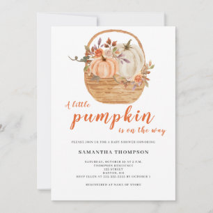 A Little Pumpkin Rustic Fall Baby Shower Invitation