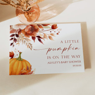 A Little Pumpkin Rusty Burgundy Floral Baby Shower Guest Book