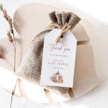 A Little Pumpkin Teddy Bear Favour Tag