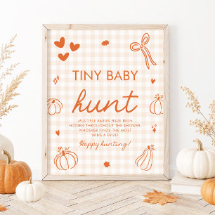 A Little Pumpkin Tiny Baby Hunt Baby Shower Game Poster