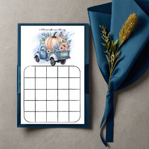 A Little Pumpkin Truck Blue Watercolor Bingo Game