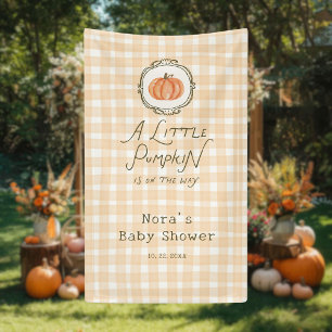 A Little Pumpkin Whimsical Gingham Baby Shower Banner