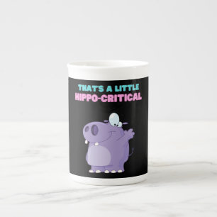 A Little Purple Hippo Critical Funny Hippopotamus Bone China Mug