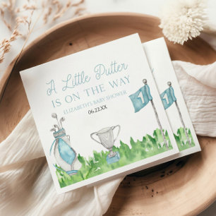 A Little Putter Blue Golf Baby Shower Napkin