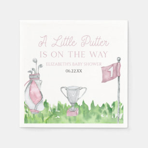 A Little Putter Pink Golf Baby Shower Napkin