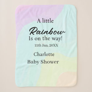 A little rainbow is on its way baby shower name da sherpa blanket