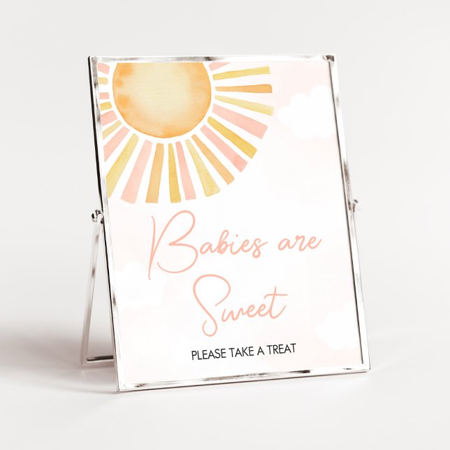 A Little Ray of Sunshine Babies are Sweet Poster (You Are My Sunshine Baby Shower Babies are Sweet Sign)