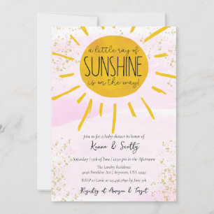 A Little Ray of Sunshine Baby Girl Shower Invitation