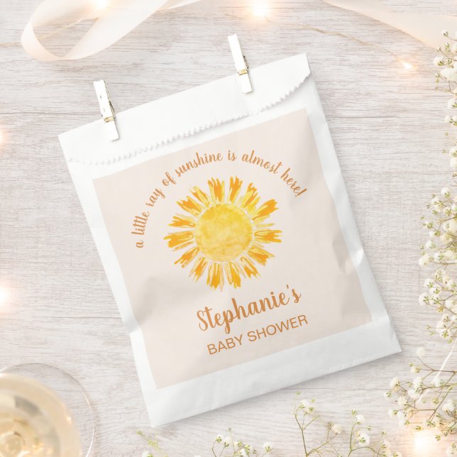 A Little Ray Of Sunshine Baby Shower  Favour Bag (Clipped)
