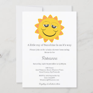A Little Ray Of Sunshine Baby Shower Invitation