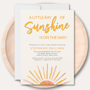 A Little Ray Of Sunshine Baby Shower Invitation