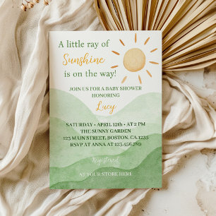 A Little Ray Of Sunshine Baby Shower Invitation