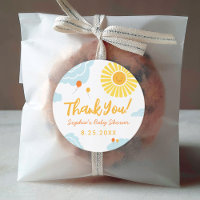 A Little Ray of Sunshine Baby Shower Round Sticker