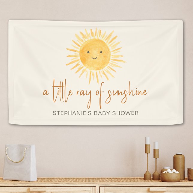 A Little Ray Of Sunshine Boho Baby Shower Banner (Creator Uploaded)