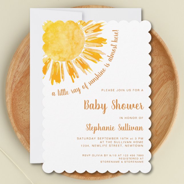 A Little Ray of Sunshine Boho Baby Shower  Invitation (Creator Uploaded)