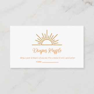 A Little Ray of Sunshine Boho diaper raffle Enclosure Card