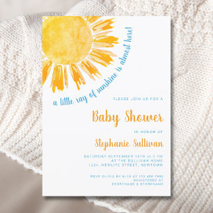 A Little Ray of Sunshine Boy's Baby Shower Invitation