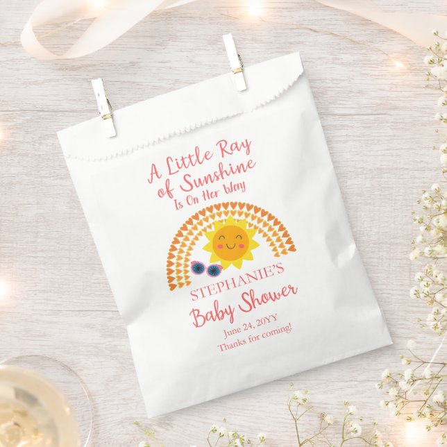 A Little Ray of Sunshine Girl Baby Shower  Favour Bag (Clipped)