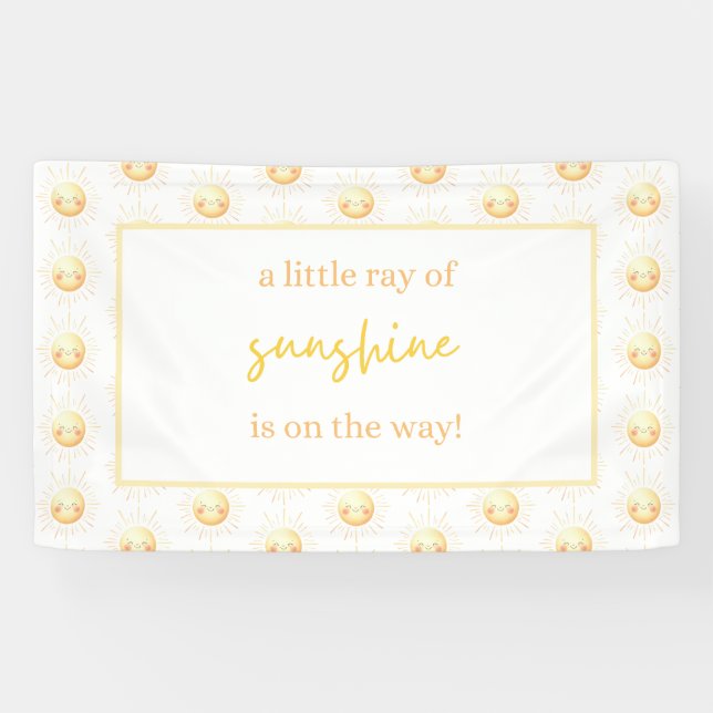 A Little Ray of Sunshine is on the Way Baby Shower Banner (Horizontal)
