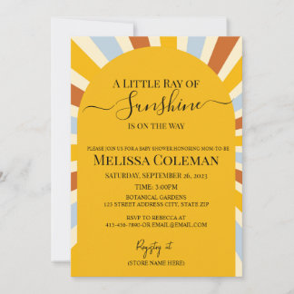 A Little Ray Of Sunshine Is on the Way Invitation