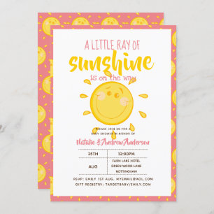 A Little Ray Of SUNSHINE is on the way - Pink Invitation