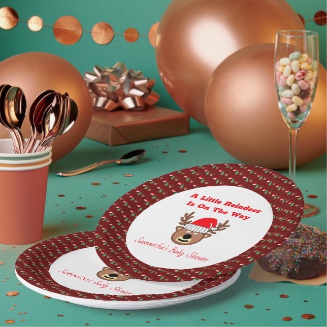 A Little Reindeer Is On The Way Paper Plate (Multi)