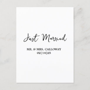 A Little Retro Just Married Postcard
