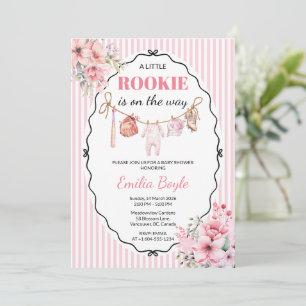 A Little Rookie on the Way Baby Shower Invitation