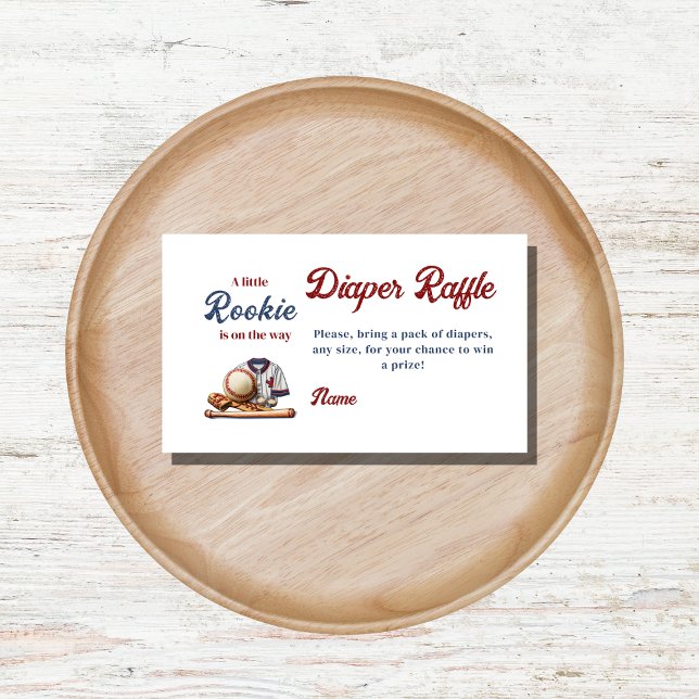 A Little Rookie on the Way - Baseball Baby Shower  Enclosure Card (Creator Uploaded)