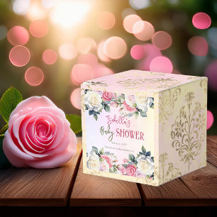 A Little Rose Floral Girl Baby Shower Thank You Favour Box