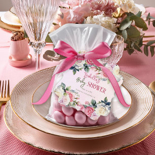 A Little Rose Girl Floral Damask Baby Shower Favour Tags