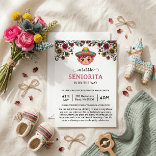 A little Senorita is On Her Way Baby Shower Invitation