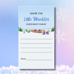 A Little Shredder Snowboard Baby Name Guesses Enclosure Card