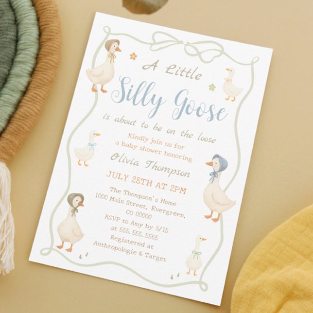 A Little Silly Goose Baby Shower Invitation (Creator Uploaded)