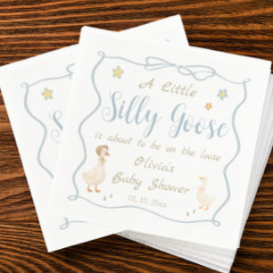 A Little Silly Goose Baby Shower  Napkin