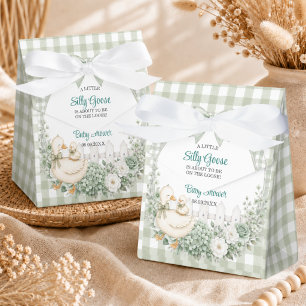 A Little Silly Goose Green Cottagecore Baby Shower Favour Box